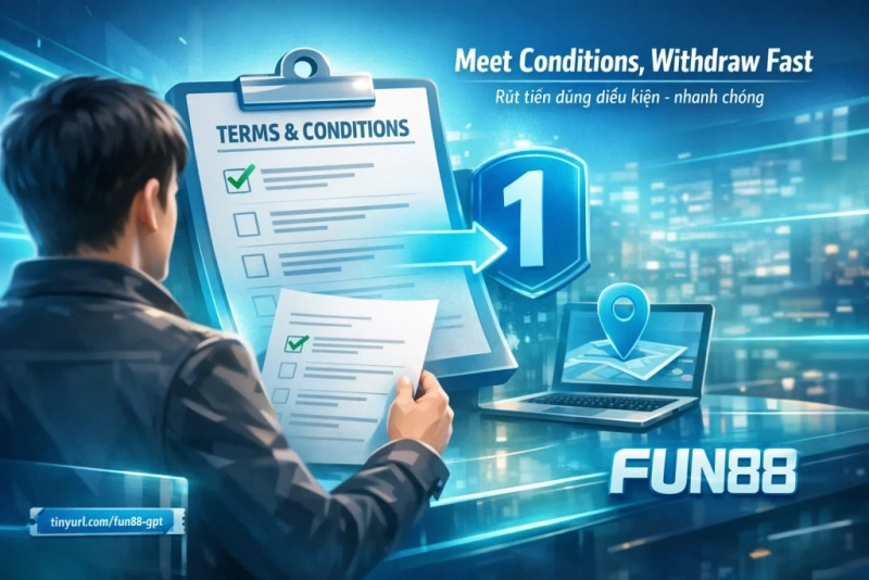 điều kiện rút tiền Fun88 - yêu cầu cược tối thiểu và quy trình thanh toán