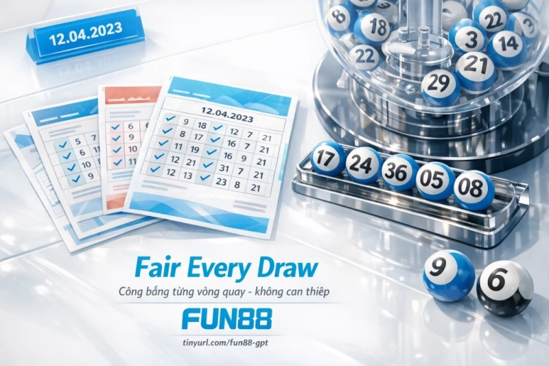 cơ chế RNG live quay xổ số Fun88 công bằng minh bạch